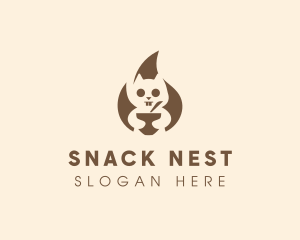 Squirrel Food Bowl logo design