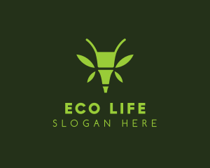 Green Bamboo Insect logo design