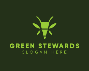 Green Bamboo Insect logo design