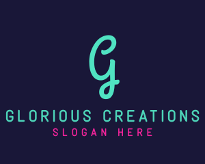 Cursive Blue Neon G logo design