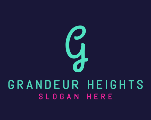 Cursive Blue Neon G logo design