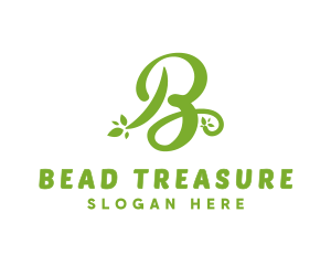 Cursive Green B logo design