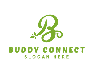 Cursive Green B logo design