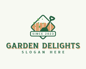 Landscaping Shovel Fence logo design