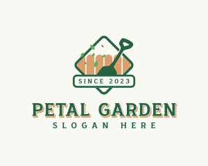 Landscaping Shovel Fence logo design