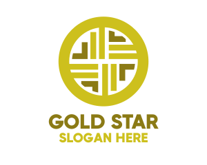 Gold Decorative Business Coin logo