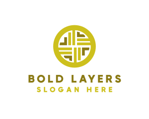 Gold Decorative Business Coin logo design