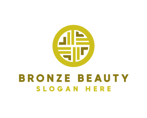 Gold Decorative Business Coin logo design