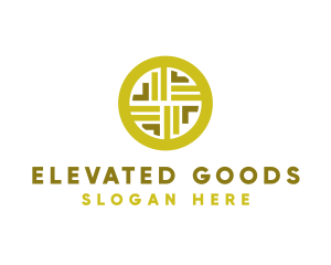 Gold Decorative Business Coin logo design