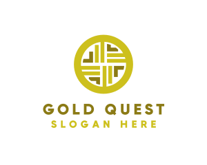 Gold Decorative Business Coin logo