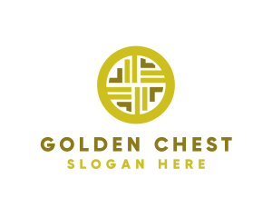 Gold Decorative Business Coin logo design