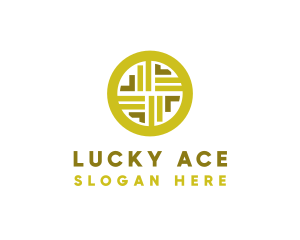 Gold Decorative Business Coin logo design