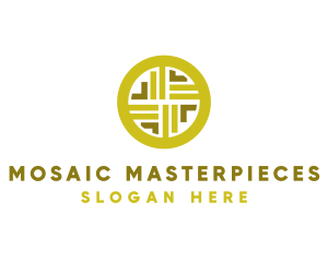 Gold Decorative Business Coin logo design