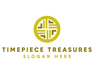 Gold Decorative Business Coin logo design