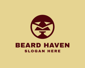 Geometrical Bearded Man logo design