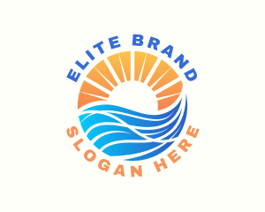Ocean Wave Beach Logo