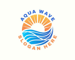 Ocean Wave Beach logo design