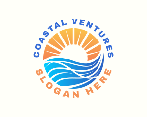 Ocean Wave Beach logo design