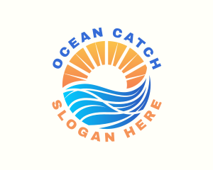 Ocean Wave Beach logo design