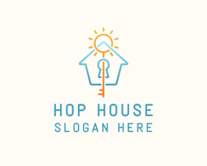 Sun House Key logo design