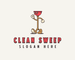 Plunger Cleaning Housekeeper logo design