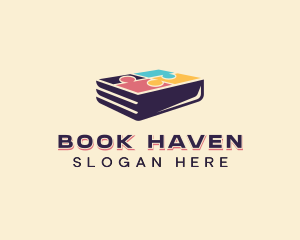 Book Puzzle Learning logo design