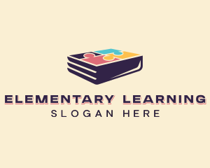 Book Puzzle Learning logo design