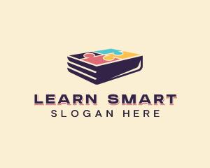 Book Puzzle Learning logo design