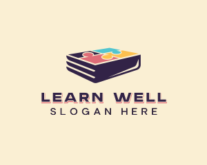 Book Puzzle Learning logo design