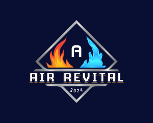 Heating Cooling HVAC Ventilation logo design