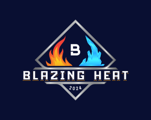 Heating Cooling HVAC Ventilation logo design