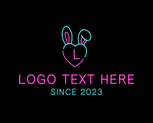 Neon Heart Bunny  logo