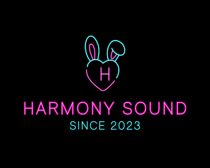 Neon Heart Bunny  logo