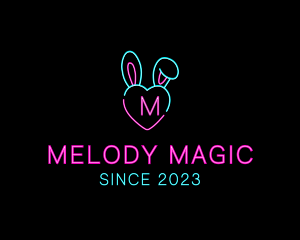 Neon Heart Bunny  logo