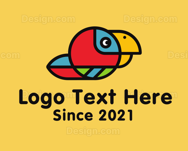 Colorful Racer Parrot Logo