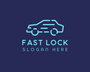 Blue Fast Car logo design