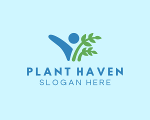 Human Leaf Planting logo design