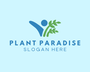 Human Leaf Planting logo design