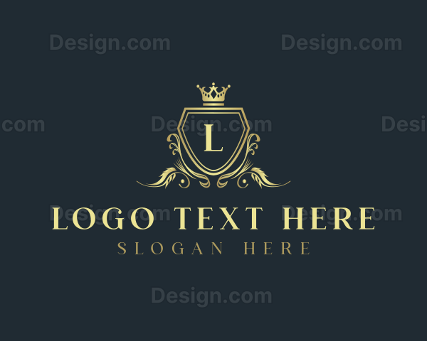 Elegant Ornament Crown Crest Logo