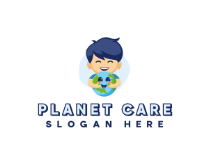 Boy Caring Planet logo design