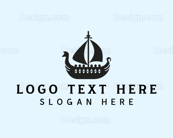 Medieval Viking Ship Logo