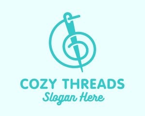 Teal Thread Needle logo design