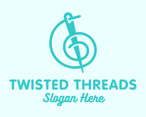 Teal Thread Needle logo design