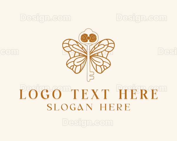 Elegant Butterfly Key Logo