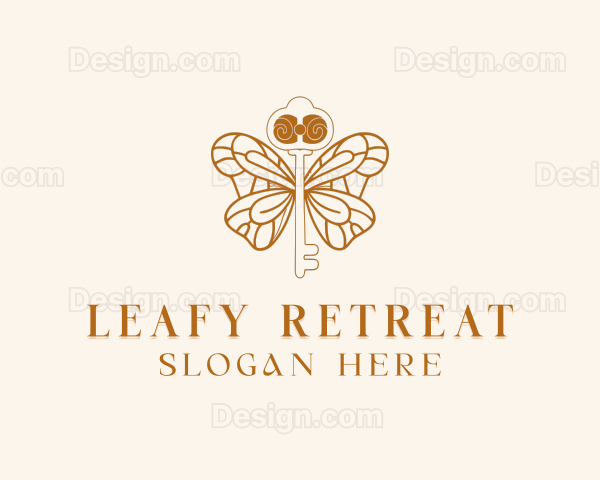 Elegant Butterfly Key Logo