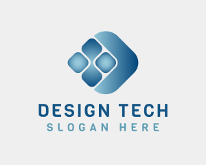 Data Tech Pixel Letter D logo design