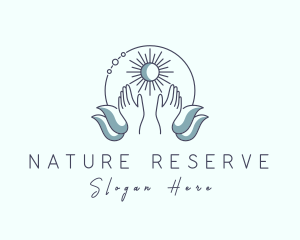 Natural Massage Hands logo design