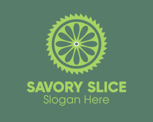 Lime Slice Saw logo design