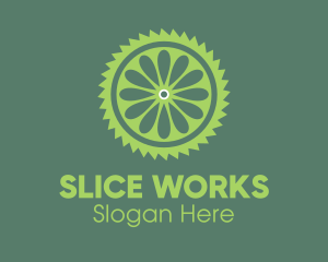 Lime Slice Saw logo design