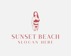 Woman Fashion Bikini logo design